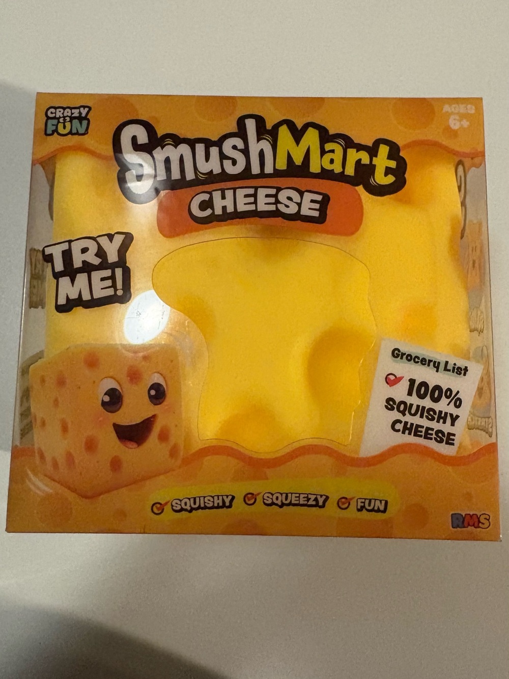 🧀 Crazy Fun SmushMart Cheese Squishy Stretchy Stress Toy NEW
